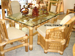 Tisch aus Bambus, Esszimmer, Wintergarten