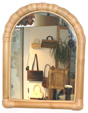 Specchio con cornice bamb, arrotondata