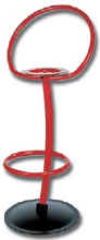 Barhockergestell aus Stahl, rot pulverbeschichtet, mit Fu�ablage / Fu�st�tze ---> www.barhocker.info