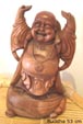 Budda, statue/figure in legno al naturale, decorate o dorate, 53 cm