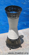Lampen / Designerlampen weiss, Zylinder rund, Stoff und Metall, 50 cm