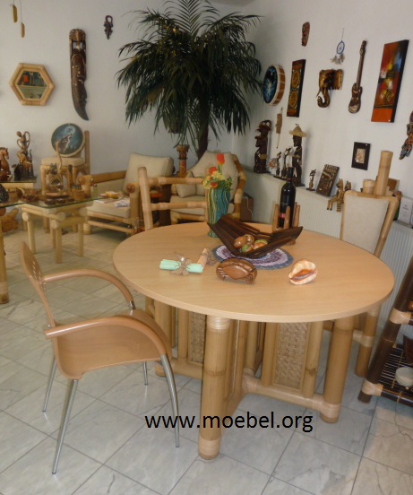 Bambuseinrichtung fr Wintergrten, Esszimmer oder Fremdenzimmer: Sthle und Tische