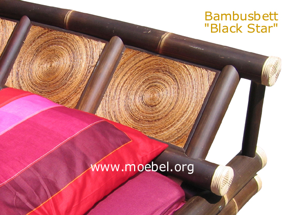 Black Star - Bambusbett aus schwarzem Bambusrohr