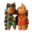 Katzen-Paar aus Holz