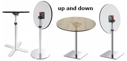Tisch rund, klappbar und höhenverstellbar