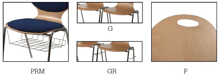 Reihenverbindungen und Stapelhilfen, Optionen für Stühle