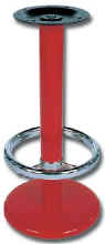 Barhockergestell mit Fußstütze / Fußring verchromt, Gestell rot pulverbeschichtet ---> www.barhocker.info
