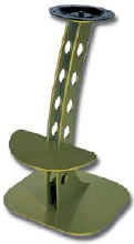 Barhockergestell aus Stahl, grün pulverbeschichtet, mit Fußstütze / Fußraster ---> www.barhocker.info