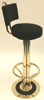 Barhocker / Barhockergestelle aus Metall (Stahl) vergoldet / schwarz pulverbeschichtet, drehbarer Barhockersitz und Barhockerlehne mit echtem Leder---> www.barhocker.info 