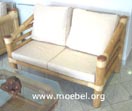 Bambusm�bel, Sofa und Sessel aus Bambusrohr, gepolsterte Sitzgruppe "Lombok"
