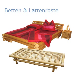 Bambusbetten, Rahmen, komplette Betten und Betteinsätze alleine (Gästebetten)