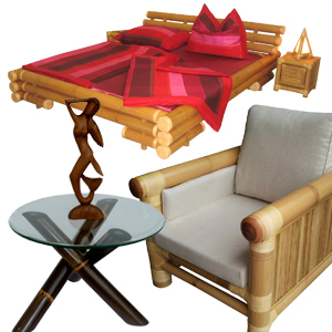 Bambusmöbel, Betten, Schränke, Kommoden, Sofas, Tische, Stühle, Liegen aus Bambus