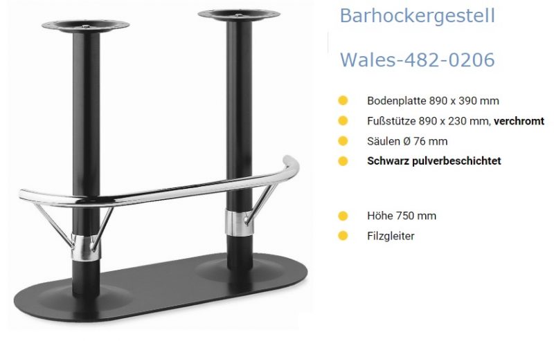 Gestell für Barhocker / Tresenhocker, Wales-482-0206