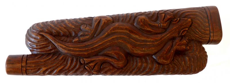 Didgeridoo aus Holz, Motiv Gecko