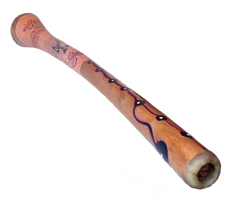 Didgeridoo bemalt, Holz, Musikinstrument