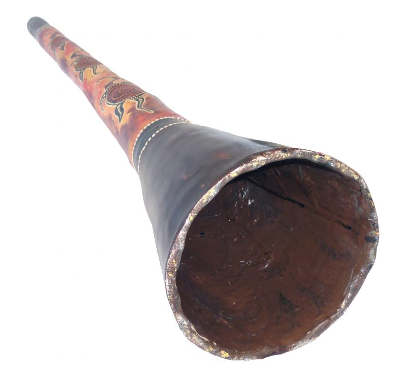 Didgeridoo bemalt (Schildkröten), Musikinstrument aus Holz