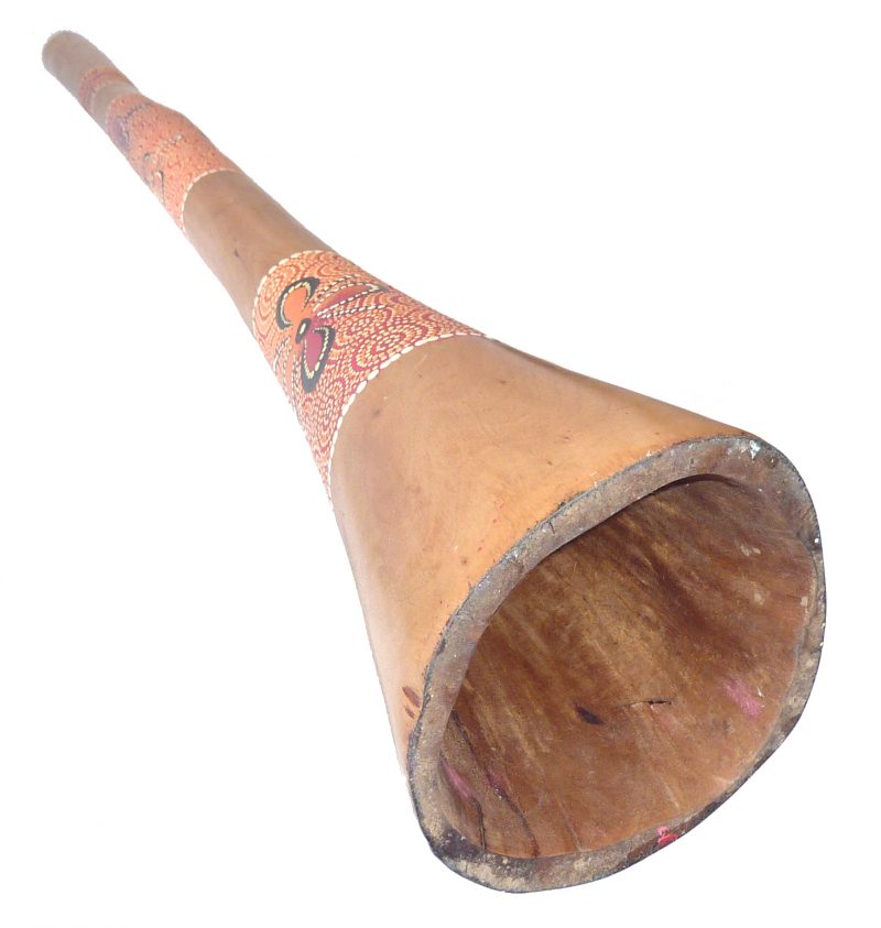 Bemaltes Didgeridoo aus Holz, Motiv Gecko (Indonesien)