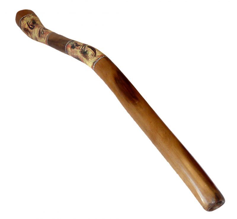 Didgeridoo aus Holz, Musikinstrument bemalt, Batik, Indonesien