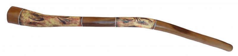 Didgeridoo aus Holz, Musikinstrument bemalt, Batik, Indonesien