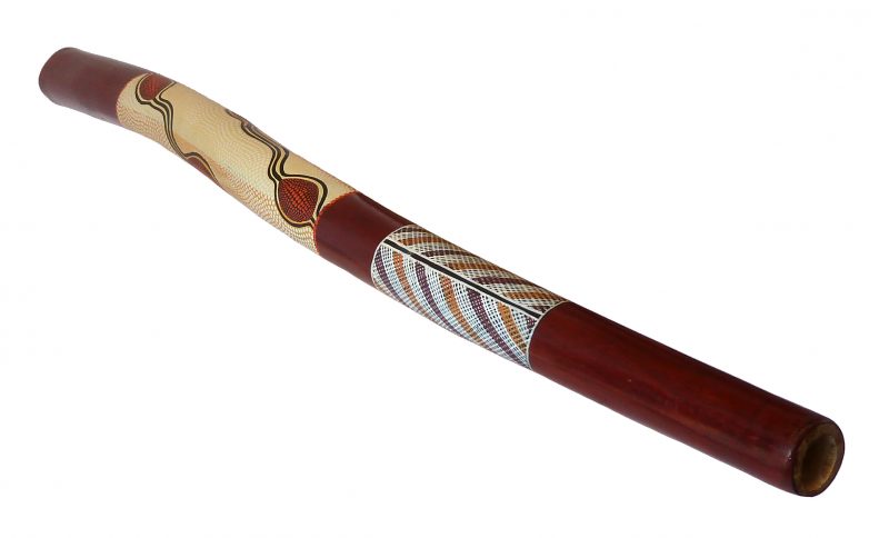 Didgeridoo aus Holz, kunstvoll bemalt
