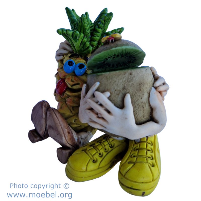 Paar Ananas und Kiwi, Coppia ananas e kiwi, Couple of pineapple and kiwi 2