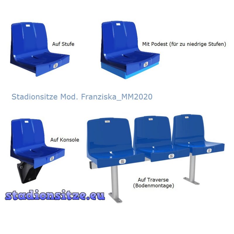 Schalensitz mit Sitzkomfort, Sitz für Sportplatz, Stadionsitz Franziska_MM2020