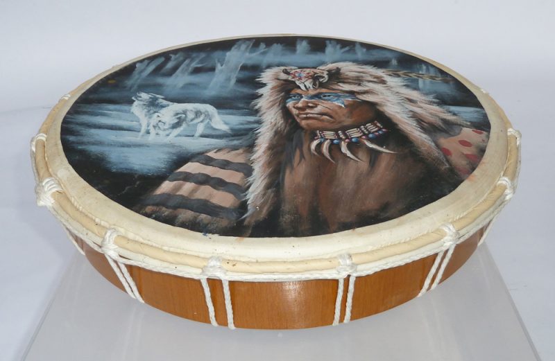 Schamanische Trommeln, Flat Drums, Indianer-Motiv P1070512