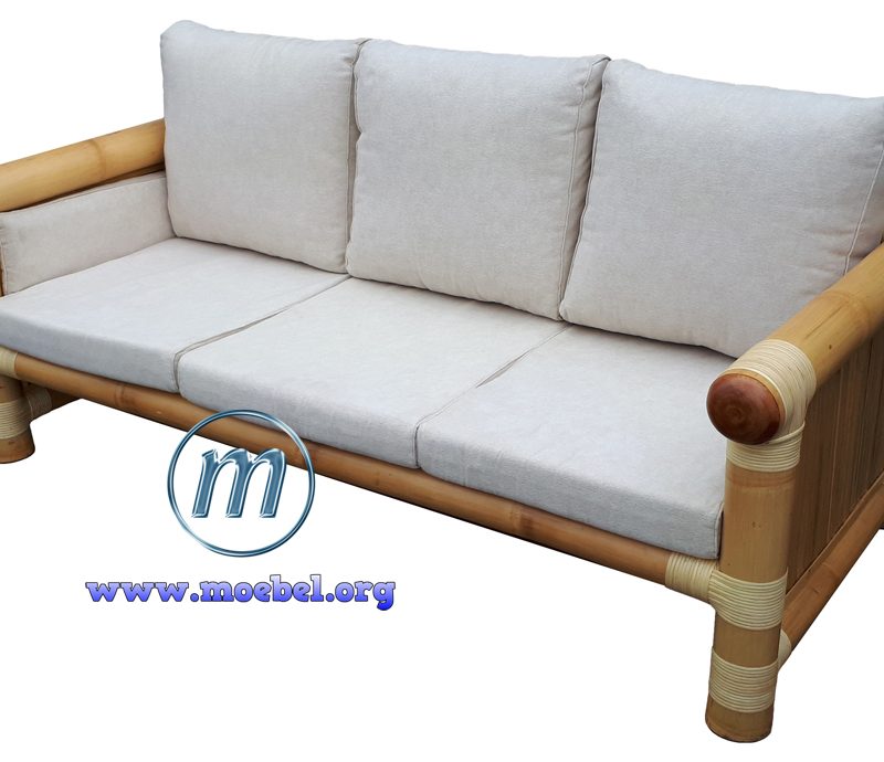 Sofa, Dreisitzer-Couch aus Bambusrohr. Sitzgruppe "Java"