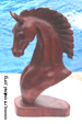 Pferd, Figur aus Hartholz, Pferdekopf