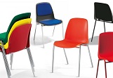 Stapelstuehle aus Kunststoff. Plastic, stackable chairs