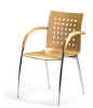 Stühle: Stapelstühle Schale aus Holz, Gestell aus Metall verchromt oder lackiert