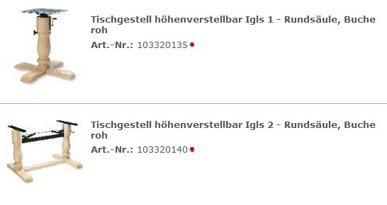Höhenverstellbare Tische und Tischgestelle, stufenlos höhenverstellbar
