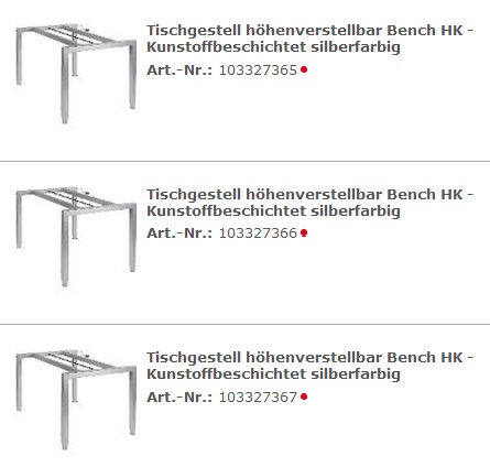 Hoehenverstellbarer Tisch, Tischgestell