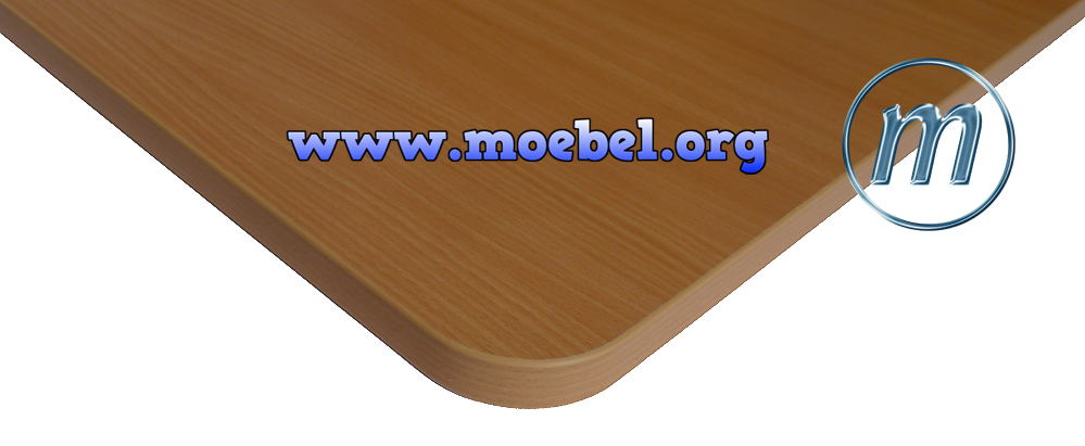 Tischplatte Buche, Ecken rund, PVC-Kante